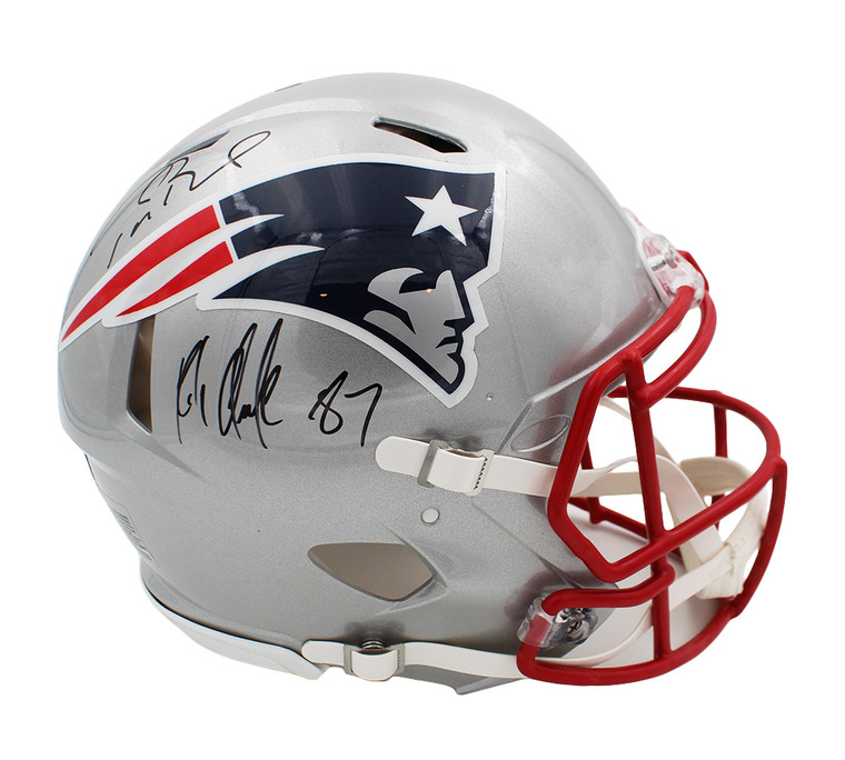 Tom Brady and Rob Gronkowski New England Patriots Autographed Speed Authentic NFL Helmet