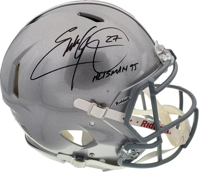 Eddie George Ohio State Buckeyes Autographed Silver Full Size Authentic Speed Helmet