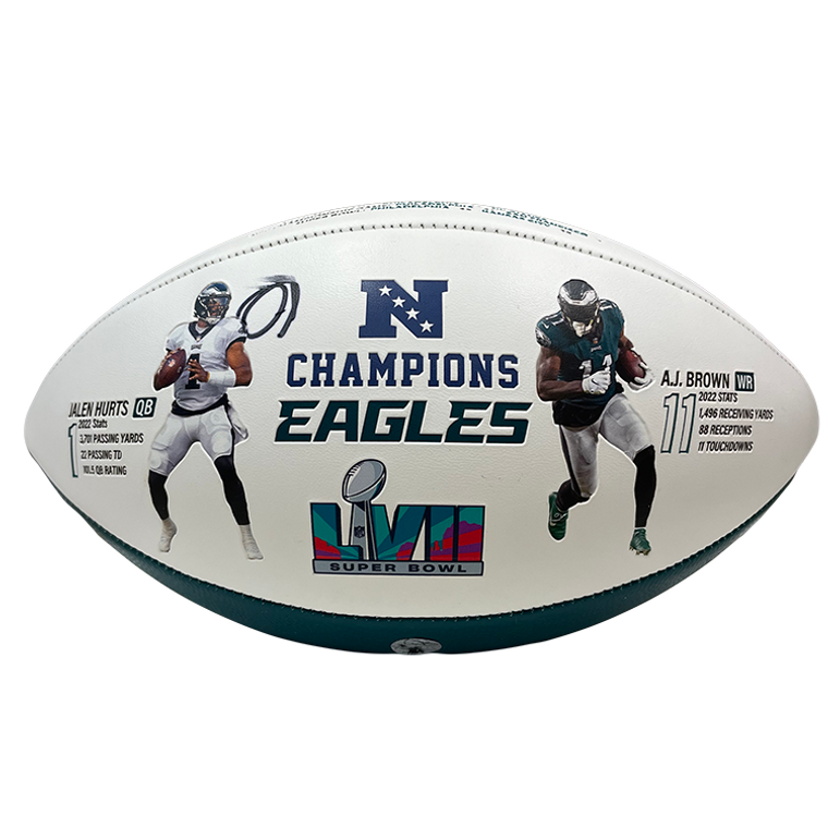 Jalen Hurts Philadelphia Eagles Autographed Super Bowl LVII Football Limited Edition Exclusive