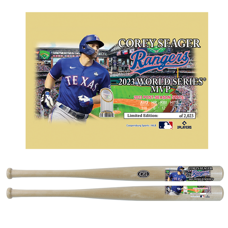 Corey Seager Texas Rangers World Series MVP Limited Edition Full Size Bat