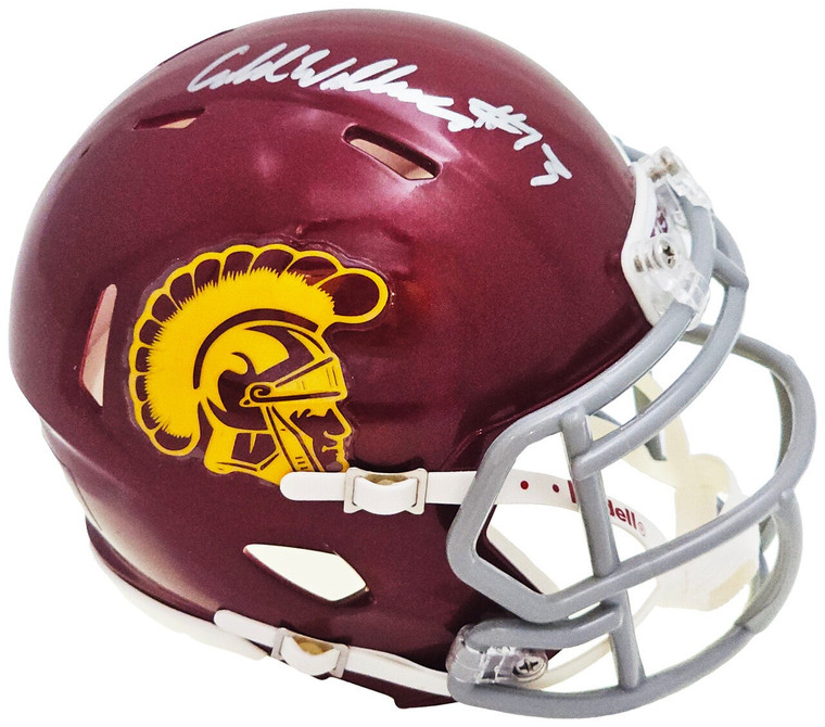 Caleb Williams USC Trojans Autographed Maroon Speed Mini Helmet