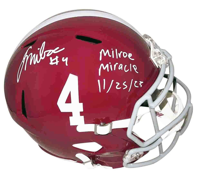 Jalen Milroe Alabama Crimson Tide Autographed Replica Helmet "Milroe Miracle" Inscription