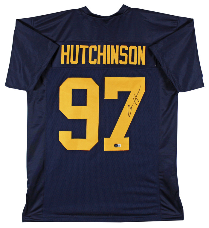 Aidan Hutchinson Michigan Wolverines Autographed Navy Jersey