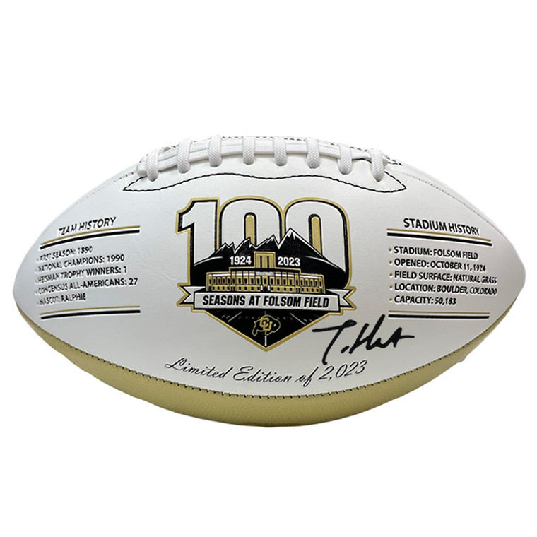 Travis Hunter Colorado Buffaloes Autographed Folsom Field 100th Anniversary Limited Edition Exclusive Football