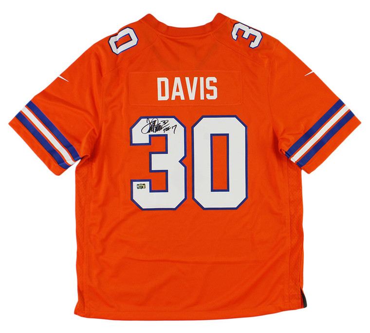 Terrell Davis Signed Denver Broncos Nike Game Orange 2024 NFL Jersey with “HOF 17” Inscription