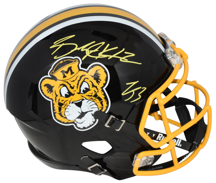Luther Burden III and Brady Cook Missouri Tigers Autographed Full Size Speed Helmet