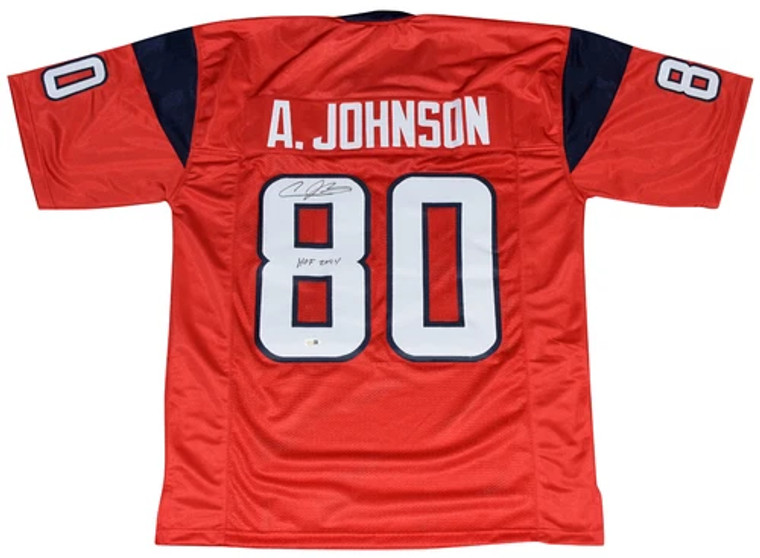 Andre Johnson Signed #80 Red Jersey w/HOF 24 - Houston Texans Football JSA COA