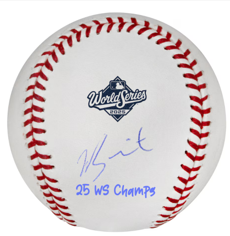 Will Smith Los Angeles Dodgers Autographed 2025 World Series Logo Baseball with "25 WS Champs" Inscription