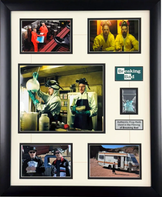 Breaking Bad Framed Authentic Screen Used Prop Meth Blue Sky Memorabilia Collage Un-Signed