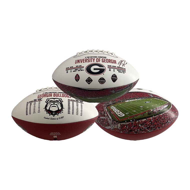 Georgia Bulldogs Autographed Kirby Smart “History of Champions” Limited Edition Exclusive Football 
