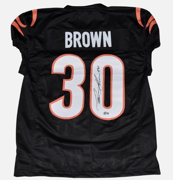 Chase Brown Cincinnati Bengals Autographed Black Jersey