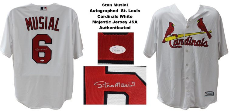 Stan Musial Signed St. Louis Cardinals White Majestic Jersey