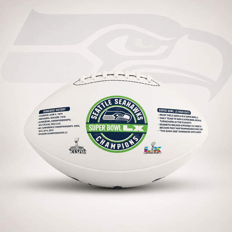 Seattle Seahawks 2025 Super Bowl Champ Limited Edition Football