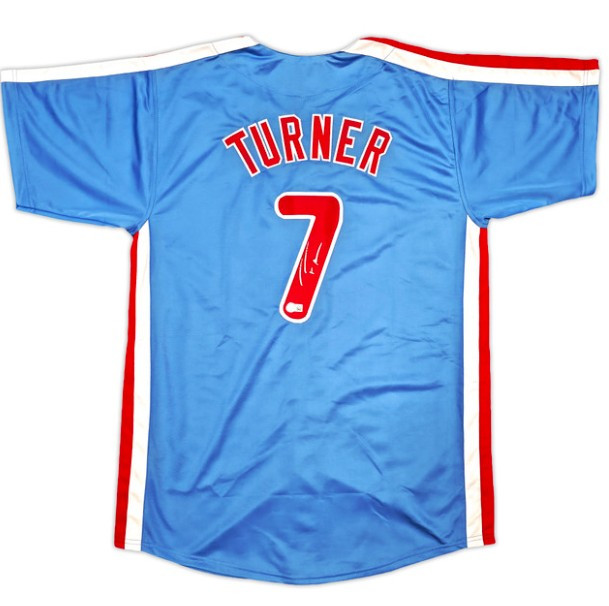 Trea Turner Philadelphia Phillies Autographed Blue Custom Jersey
