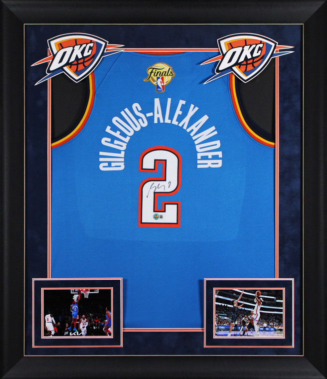 Shai Gilgeous-Alexander Signed Blue Nike Icon Edition Framed Jersey