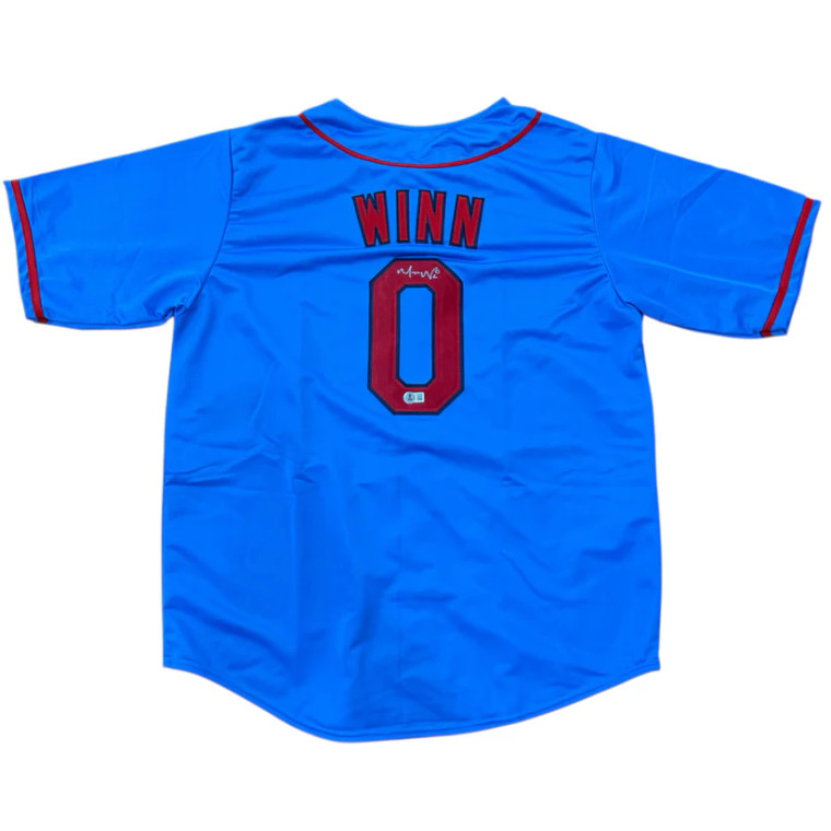 Masyn Winn St. Louis Cardinals Autographed Baby Blue Custom Jersey