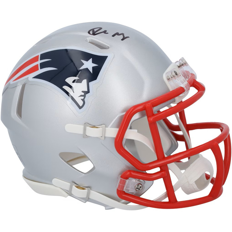 Drake Maye New England Patriots Autographed Fanatics Authentic Riddell Speed Mini Helmet