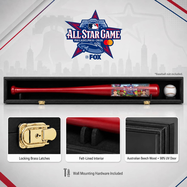 2026 Phillies All Star Game Collectors Wooden Bat Display Case