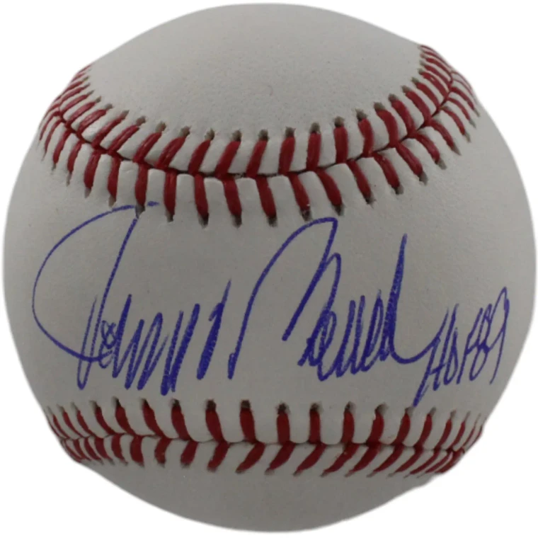Johnny Bench Signed OML Baseball HOF Inscription