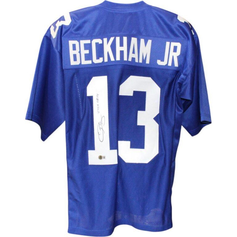 Odell Beckham Jr Signed Blue XL Pro Jersey (2014 OROY Inscription) BAS Beckett CoA
