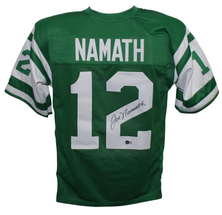 Joe Namath New York Jets Green Pro Style Jersey Autographed NFL Legend Broadway Joe Piece