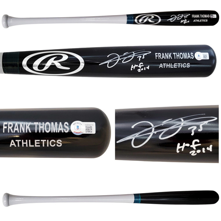 Frank Thomas Signed Rawlings Game Model Bat HOF 2014 Oakland Athletics Autograph
