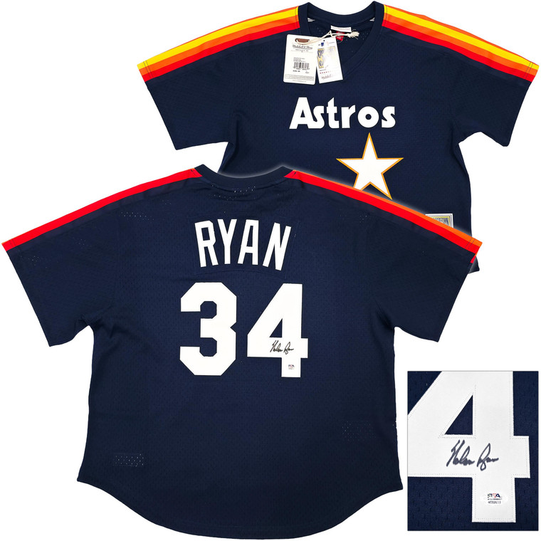 Nolan Ryan Signed Mitchell Ness Astros Cooperstown Jersey Size 44 (PSA/DNA Authenticated)
