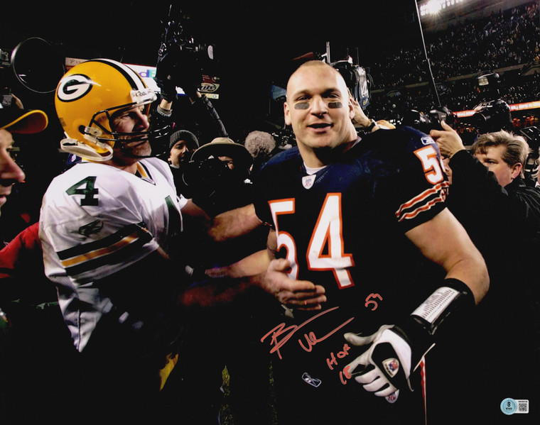 Brian Urlacher Signed 16x20 Photo HOF 18 Autograph Chicago Bears Collectible memorabilia
