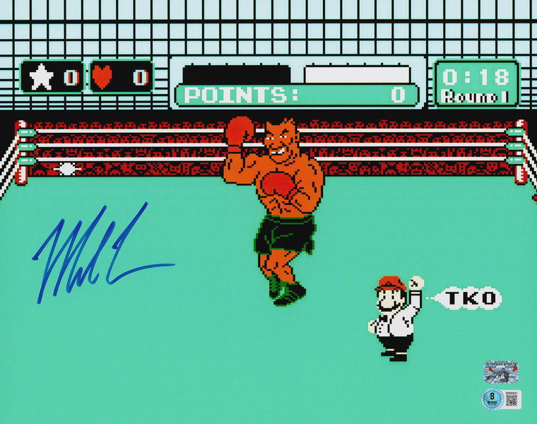 Mike Tyson Signed 11x14 Punch-Out!! Photo (NES Video Game Legend)

