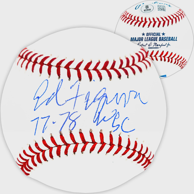 Ed Figueroa Signed Official MLB Baseball: 77 & 78 WSC Inscription, Yankees Autograph
