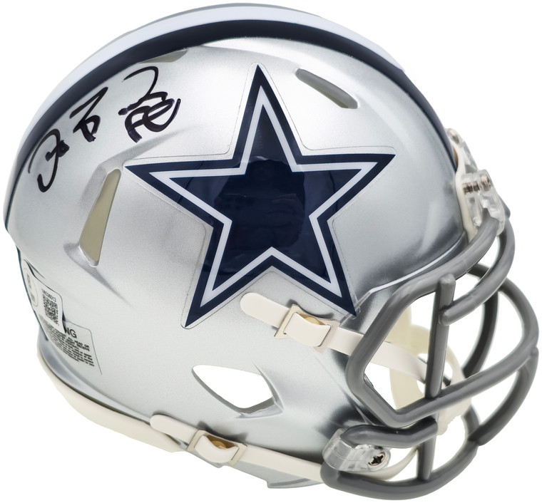 Dez Bryant Signed Dallas Cowboys Silver Speed Mini Helmet Beckett Authenticated