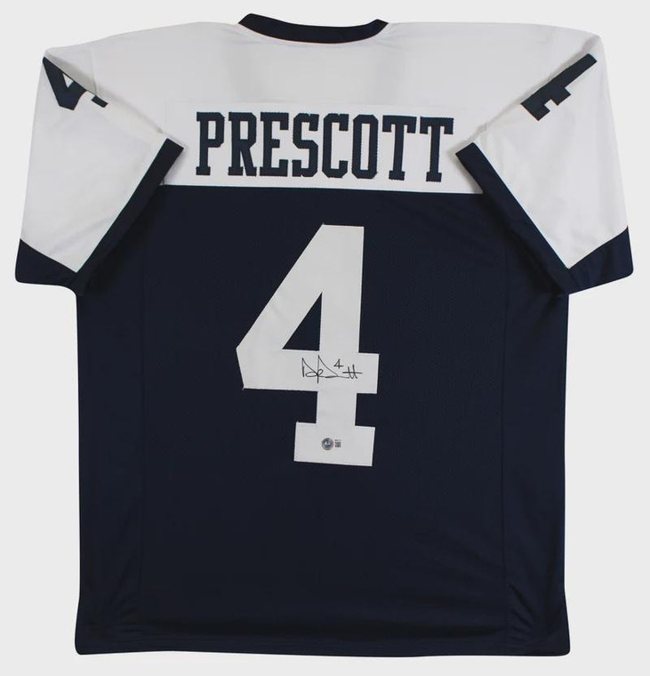 Dak Prescott Signed Dallas Cowboys Navy Thanksgiving Jersey XL (Autographed)