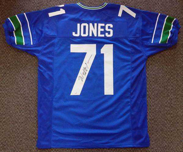 Walter Jones Signed Seahawks Jersey, HOF '14 Inscription, NFL Collectible (XL)