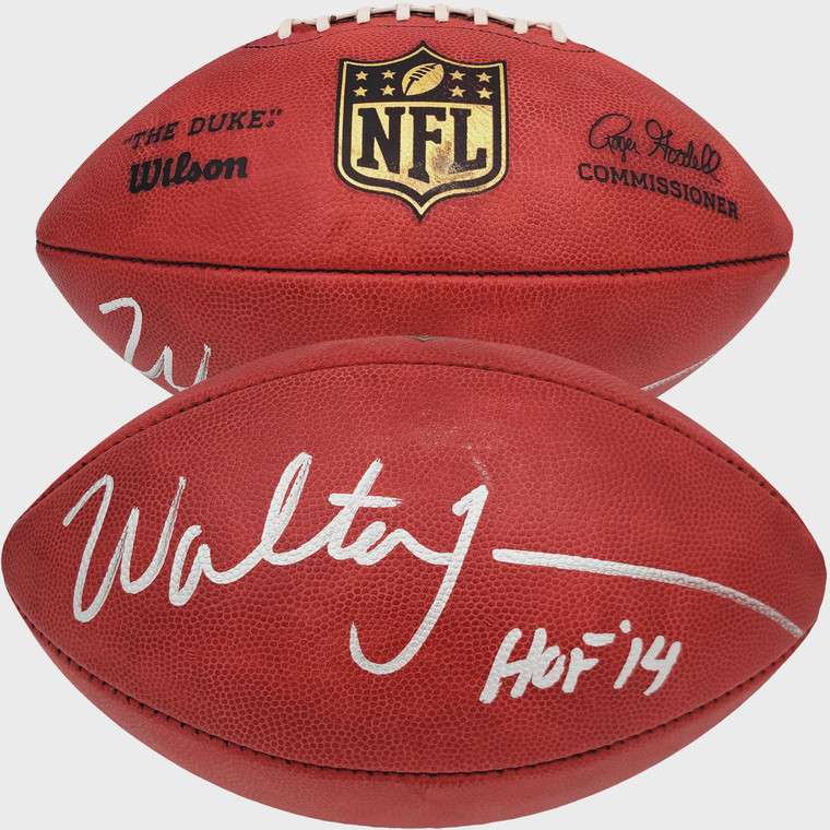 Walter Jones Signed NFL Leather Football, HOF 14 Inscription (Seattle Seahawks)
