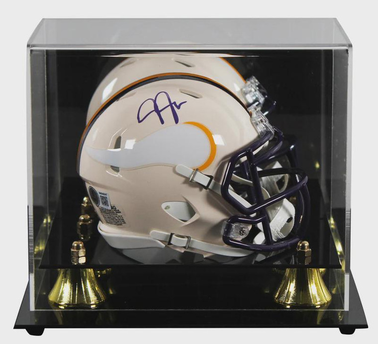 Justin Jefferson Signed Vikings Retro Speed Mini Helmet (Display Case)
