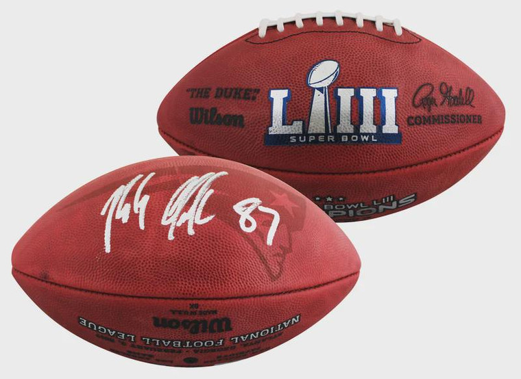 Rob Gronkowski Signed Super Bowl LIII Patriots Football (Wilson Duke)
