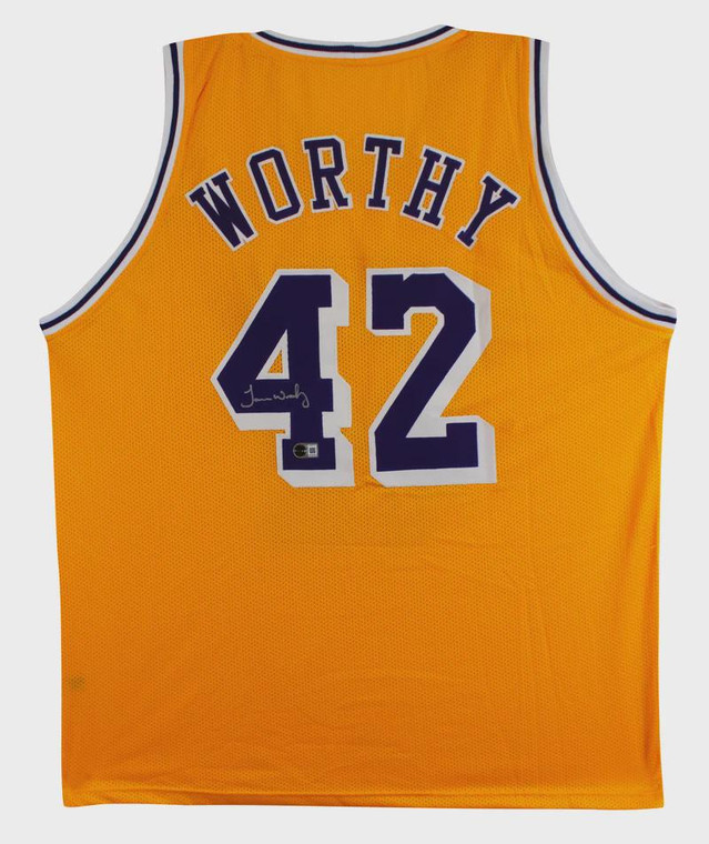 James Worthy Signed Lakers Jersey #42, Showtime Era Collectible (XL)

