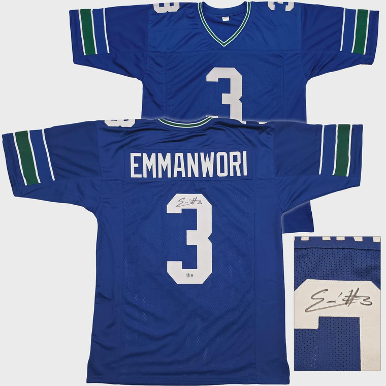 Nick Emmanwori Signed Seahawks Throwback Jersey #3 (XL)
