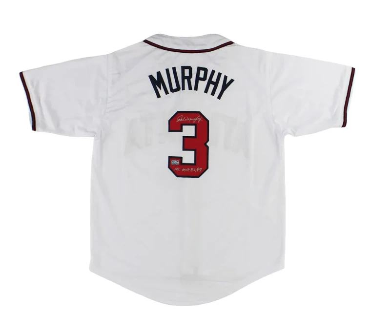 Dale Murphy Signed Atlanta Custom White Jersey With "82, 83 NL, MVP" Inscription