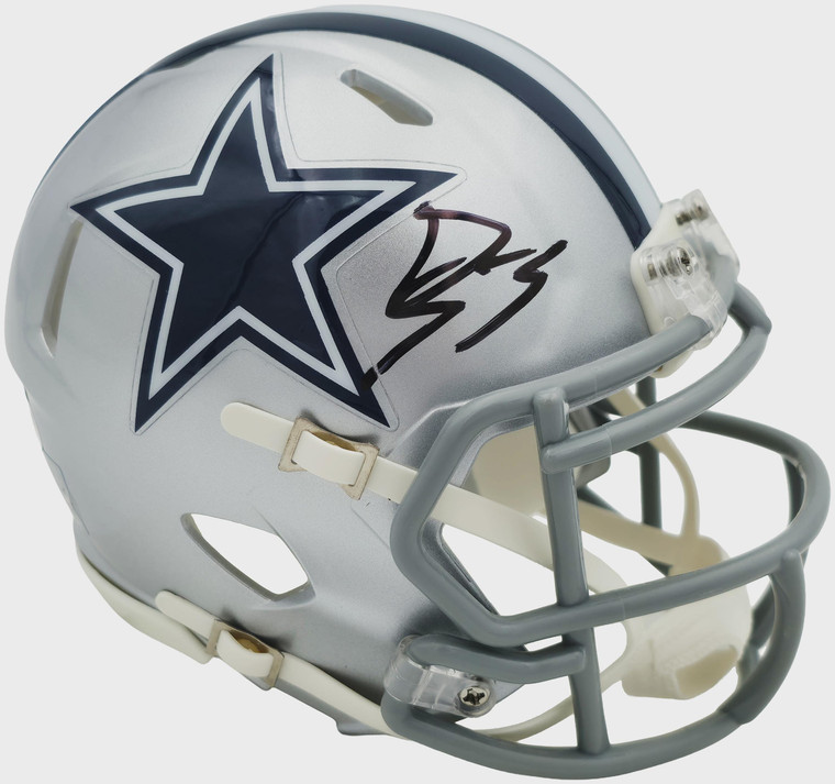 George Pickens Signed Dallas Cowboys Silver Speed Mini Helmet (Autographed NFL Collectible)
