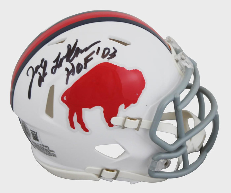 Joe DeLamielleure Signed Bills Mini Helmet, HOF 2003 Autograph (1965-73 Throwback)
