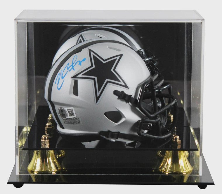 Zack Martin Signed Alternate Rave Speed Mini Helmet with UV Mirrored Back Acrylic Display Case