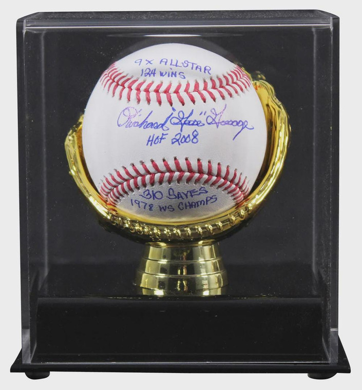 Goose Gossage Signed Baseball: 5 Career Stats, HOF 2008, 1978 WS Champs (Display Case)