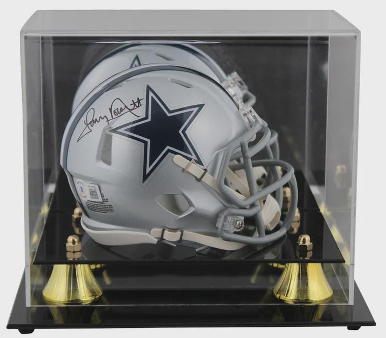Tony Dorsett Signed Silver Speed Mini Helmet (Display Case)
