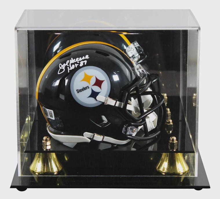 Joe Greene Signed Steelers Speed Mini Helmet (HOF 87) with Display Case

