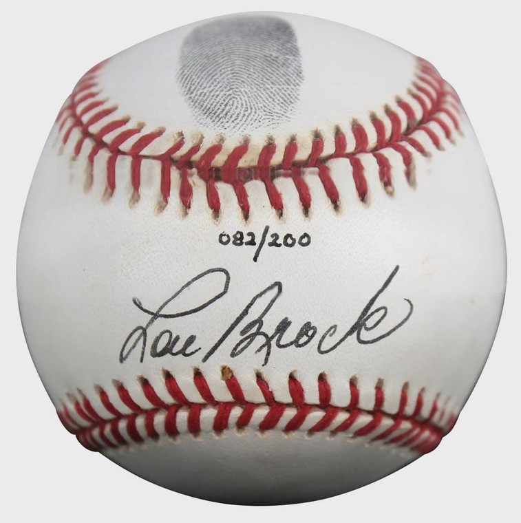 Lou Brock Signed Thumbprint Baseball #/200 (Limited Edition)

