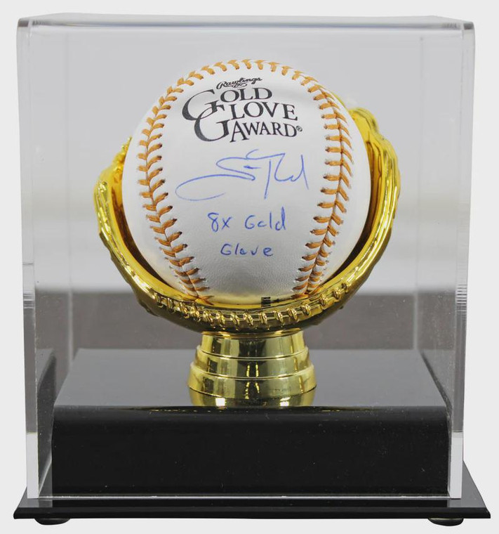 Scott Rolen Signed Gold Glove Award Baseball w/ 8x Gold Glove Inscription Phillies Collectible Brooklyn Dodgers Hall of Fame
