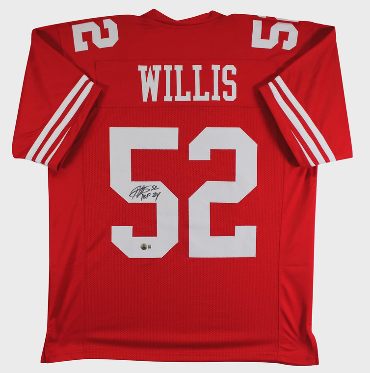 Patrick Willis Signed Red Pro Style Jersey, HOF 24 Inscription (XL)

