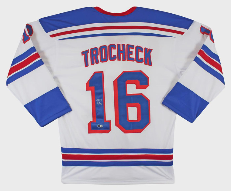 Vincent Trocheck Signed White Pro Style Jersey XL New York Rangers