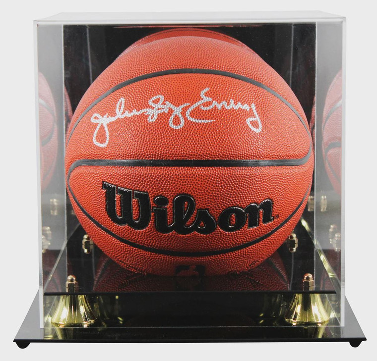 Julius Erving Signed Wilson Basketball – Philadelphia 76ers Autograph (Display Case)